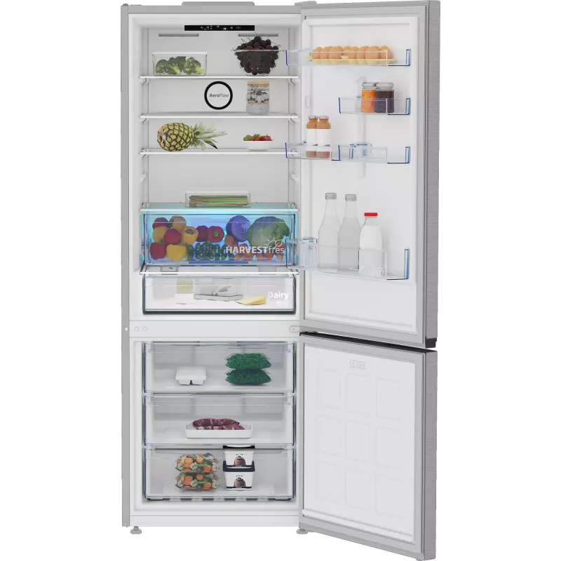 Beko B3RCNE564HXB ledusskapis ar saldētavu Brīvstāvošs 490 L Sudraba