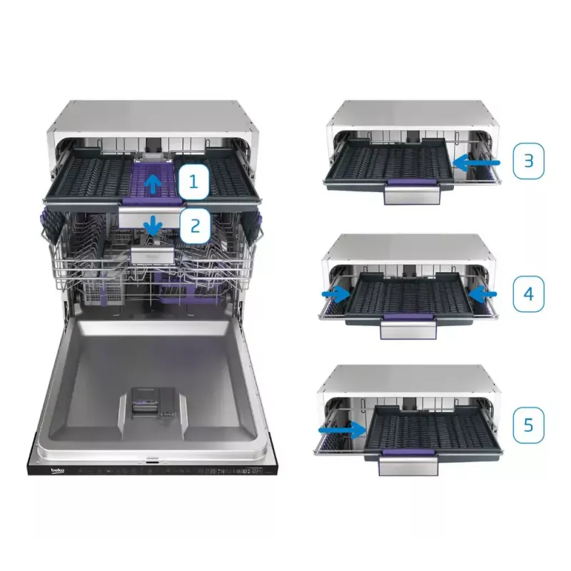 Brīvi stāvoša trauku mazgājamā mašīna BEKO DEN48530X, 15 trauku komplekti, 8 programmas, 44 dB, 598×850×600 mm