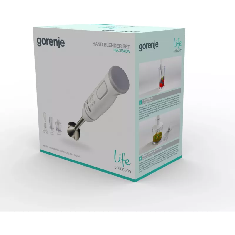 Gorenje HBC564QW 0,5 L iegremdējamais blenderis 500 W Balts