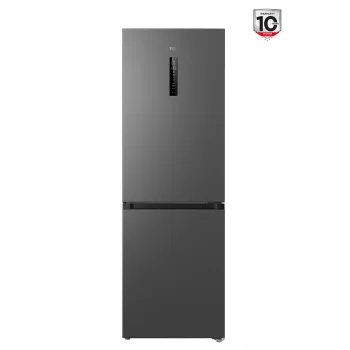 Ledusskapis TCL RP340BSD1 — brīvi stāvošs kombinētais, 185 cm, No Frost, ledusskapis 223 L, saldētava 117 L, displejs, 35 dB, energoefektivitātes klase D, pelēks