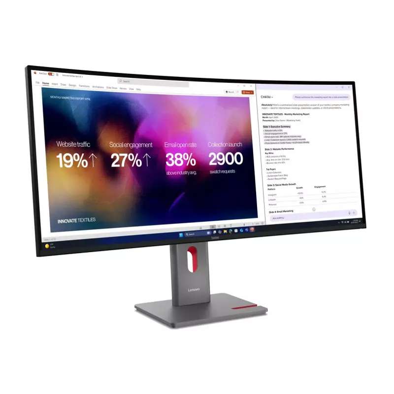 Lenovo ThinkVision P40WD-40 39.7 collu WUHD 5120×2160 IPS LED izliekts monitors, 6 ms, USB 3.2 Gen2x2, melns