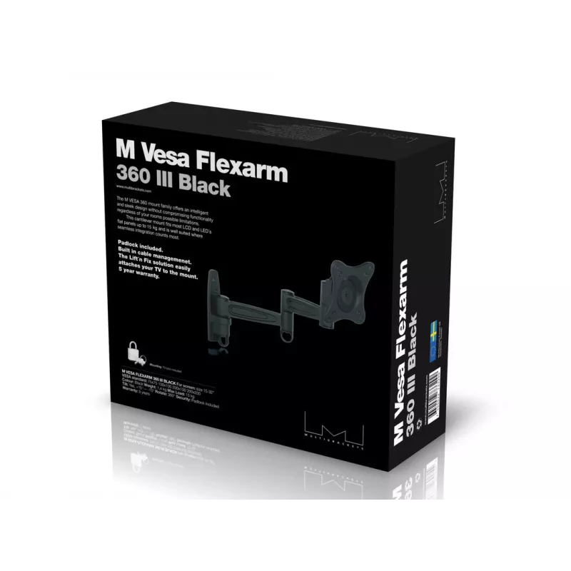 Stiprinājuma roka Multibrackets M VESA Flexarm 360 III melna 75 100 200