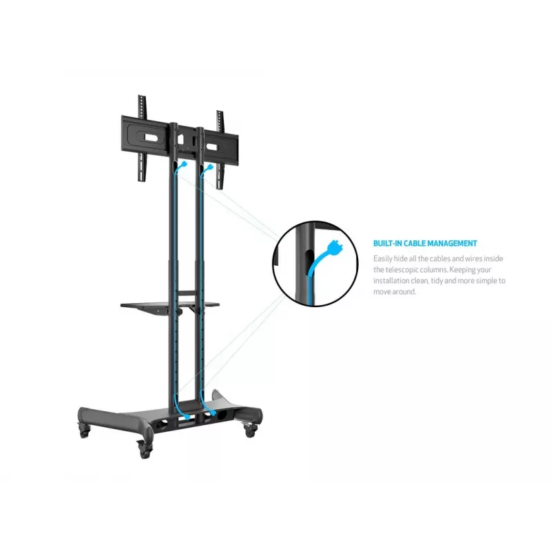 Multibrackets M Public Floorstand Basic 150 ar plauktu un kameras turētāju