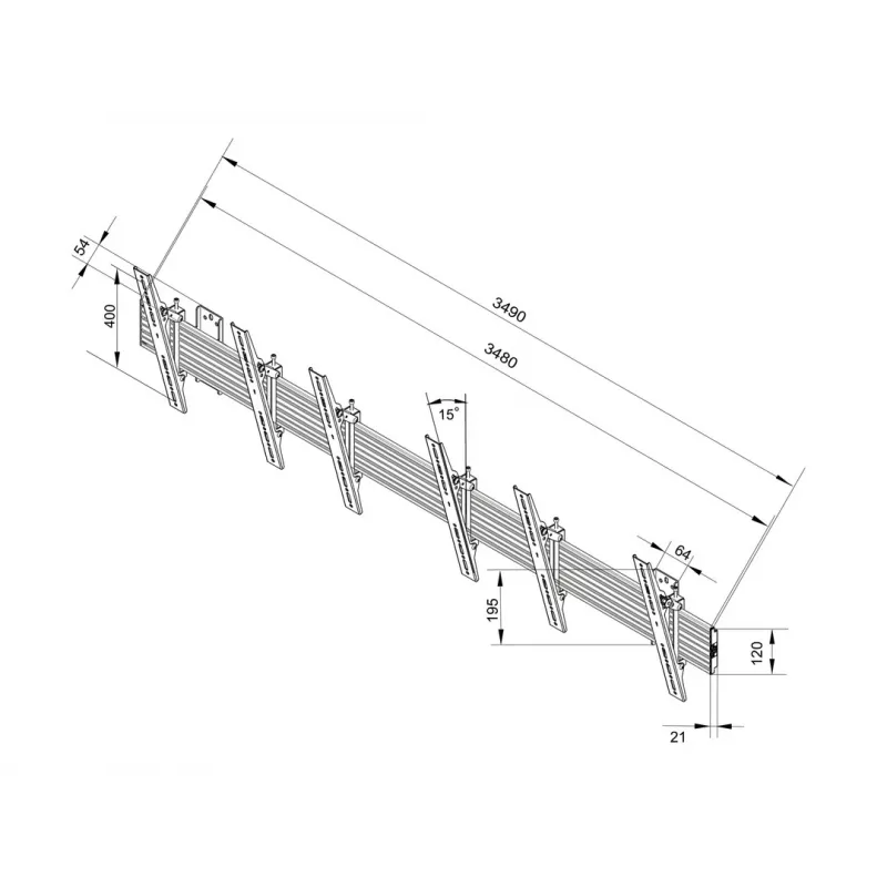 Sienas stiprinājums Multibrackets M Wallmount Pro MBW3U Tilt Melns