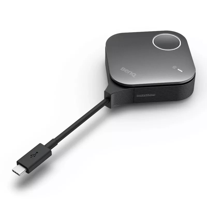 Bezvadu prezentāciju sistēma BenQ InstaShow VS25 HDMI galddators, Wi‑Fi 6, līdz 2400 Mbps, ārējā antena, melna