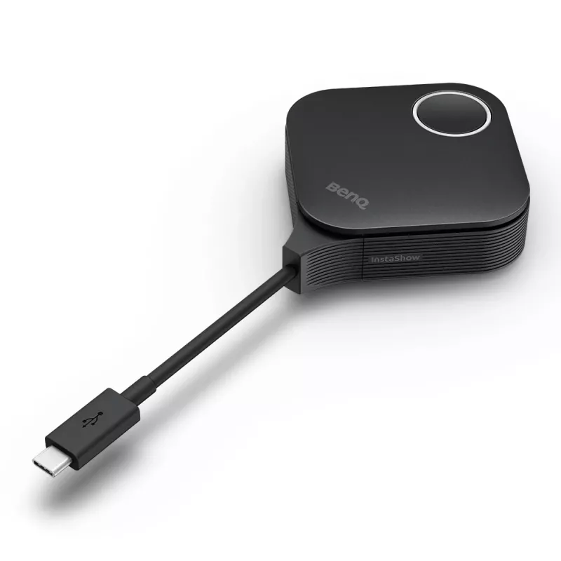 Bezvadu prezentāciju sistēma BenQ InstaShow VS25 HDMI galddators, Wi‑Fi 6, līdz 2400 Mbps, ārējā antena, melna