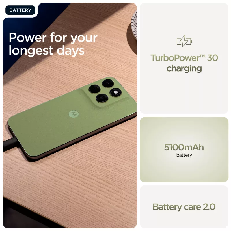 Viedtālrunis Motorola moto g67 6,8 collas (17,3 cm) 5G, MediaTek Dimensity 6300 2,4 GHz, 4 GB RAM, 128 GB, 5200 mAh, hibrīda Dual SIM, zaļš