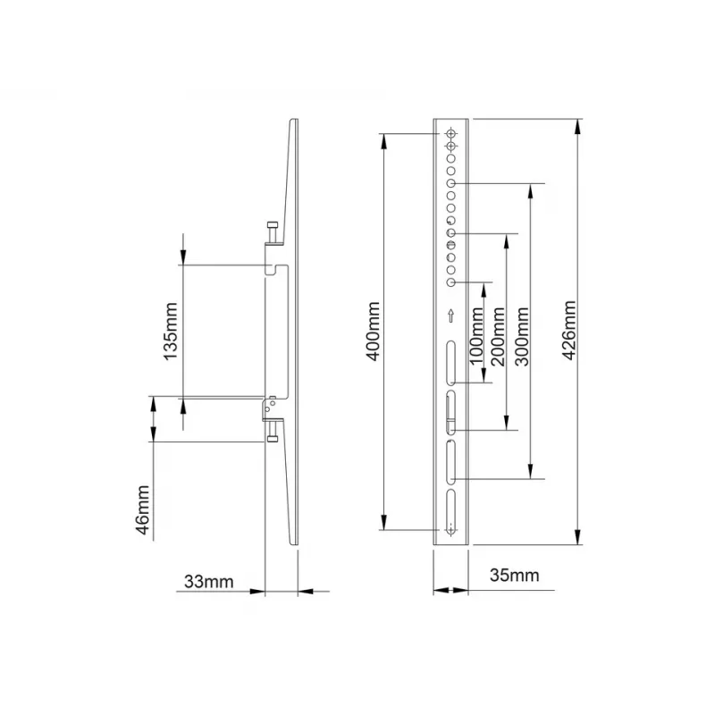 Plakanā paneļa stiprinājuma svira Multibrackets M Pro Series Fixed Arms 400mm