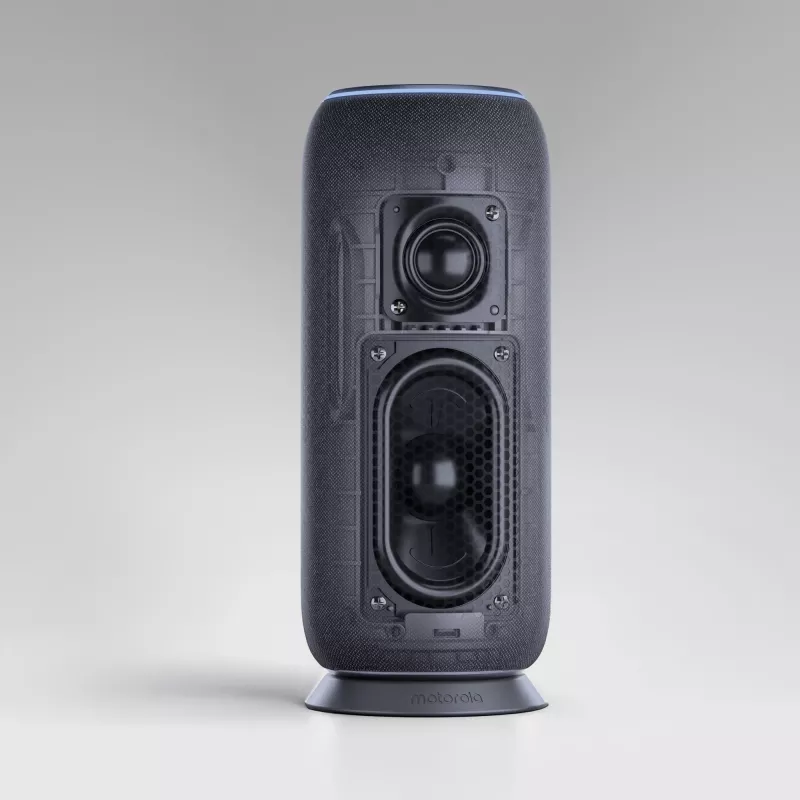 Mono pārnēsājams skaļrunis Motorola moto sound flow Carbon — 30 W RMS, USB-C, bezvadu, auduma korpuss