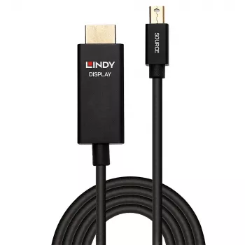 Lindy 0,5 m aktīvs Mini DisplayPort–HDMI kabelis ar HDR, 0,5 m, Mini DisplayPort, HDMI, vīrietis, vīrietis, taisns