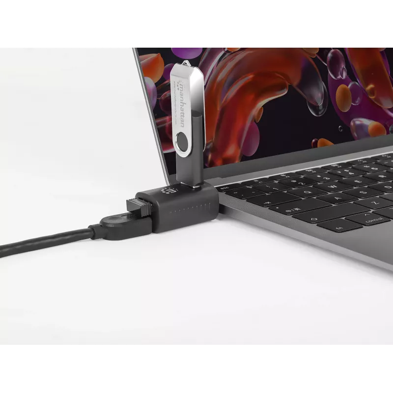 Manhattan USB-C 3 portu centrmezgls, ĪPAŠI KOMPAKTS, 3x USB-A porti (1x 5 Gbps USB 3.2 Gen1 t.i. USB 3.0, 3 x 480 Mbps USB 2.0), USB barošana (nav nepieciešams ārējs barošanas avots)