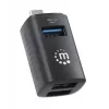 Manhattan USB-C 3 portu centrmezgls, ĪPAŠI KOMPAKTS, 3x USB-A porti (1x 5 Gbps USB 3.2 Gen1 t.i. USB 3.0, 3 x 480 Mbps USB 2.0), USB barošana (nav nepieciešams ārējs barošanas avots)