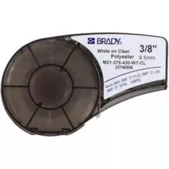 Pašlīmējoša printera etiķete Brady 139748, poliesteris, 6,4 m × 0,953 mm, melns uz balta