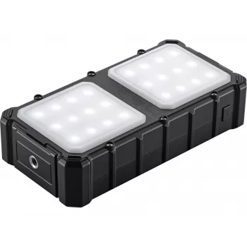 Sandberg Solar Powerbank CampLED 20000, 20000 mAh, Programmējams barošanas avots (PPS), 3.7 V, 15 W, Melna