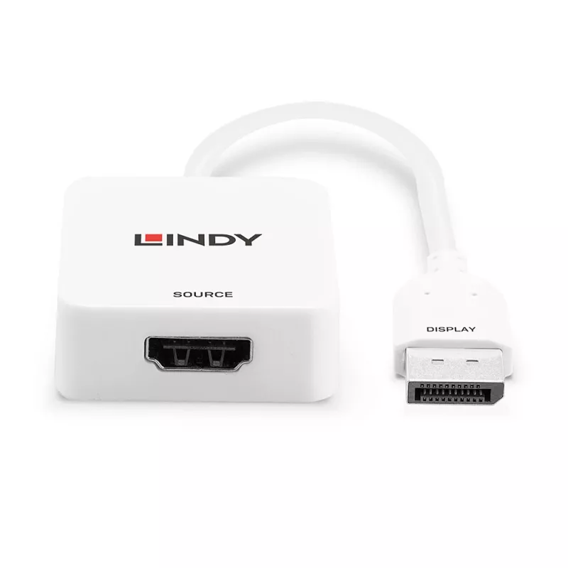 Lindy HDMI 18G uz DisplayPort 1.2 pārveidotājs, 0,095 m, HDMI Type A (Standard), DisplayPort, Female, Male, taisns