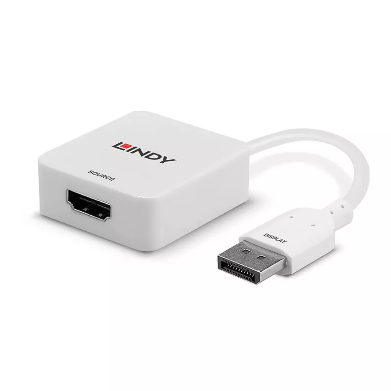 Lindy HDMI 18G uz DisplayPort 1.2 pārveidotājs, 0,095 m, HDMI Type A (Standard), DisplayPort, Female, Male, taisns