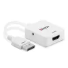 Lindy HDMI 18G uz DisplayPort 1.2 pārveidotājs, 0,095 m, HDMI Type A (Standard), DisplayPort, Female, Male, taisns