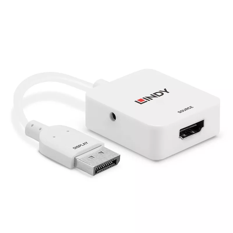 Lindy HDMI 18G uz DisplayPort 1.2 pārveidotājs, 0,095 m, HDMI Type A (Standard), DisplayPort, Female, Male, taisns