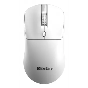 Sandberg Wireless pele Saver balta, piemērota abām rokām, RF bezvadu, 1600 DPI, balta