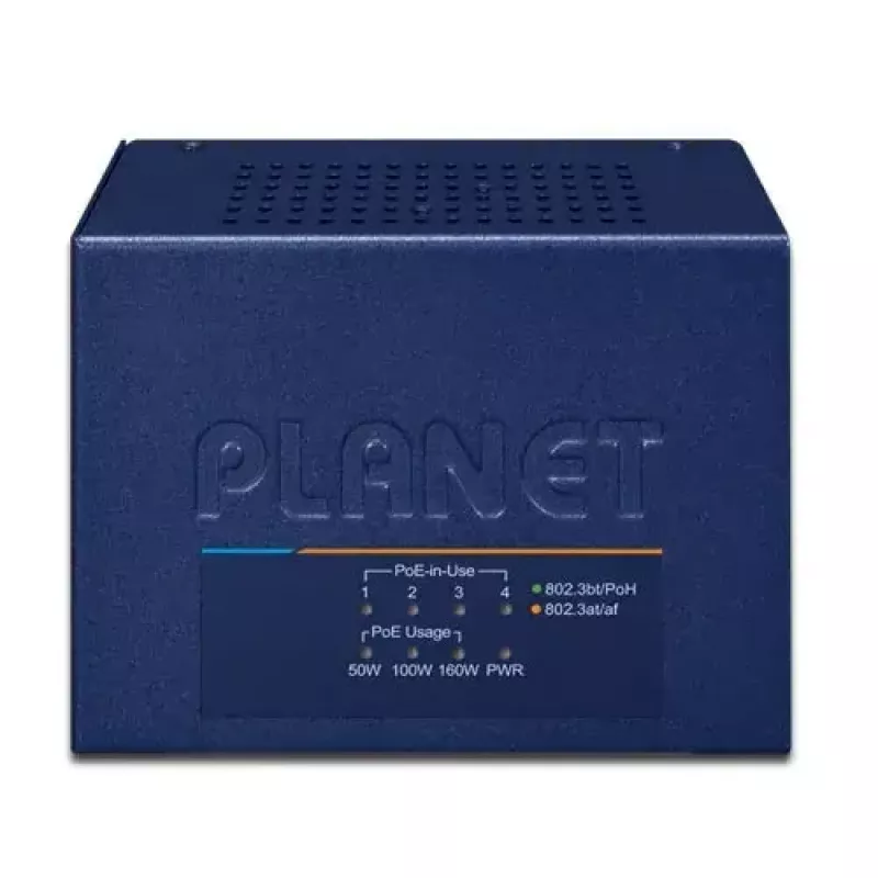 PLANET UPOE-400 4 portu Multi-Gigabit 802.3bt PoE inžektora centrmezgls