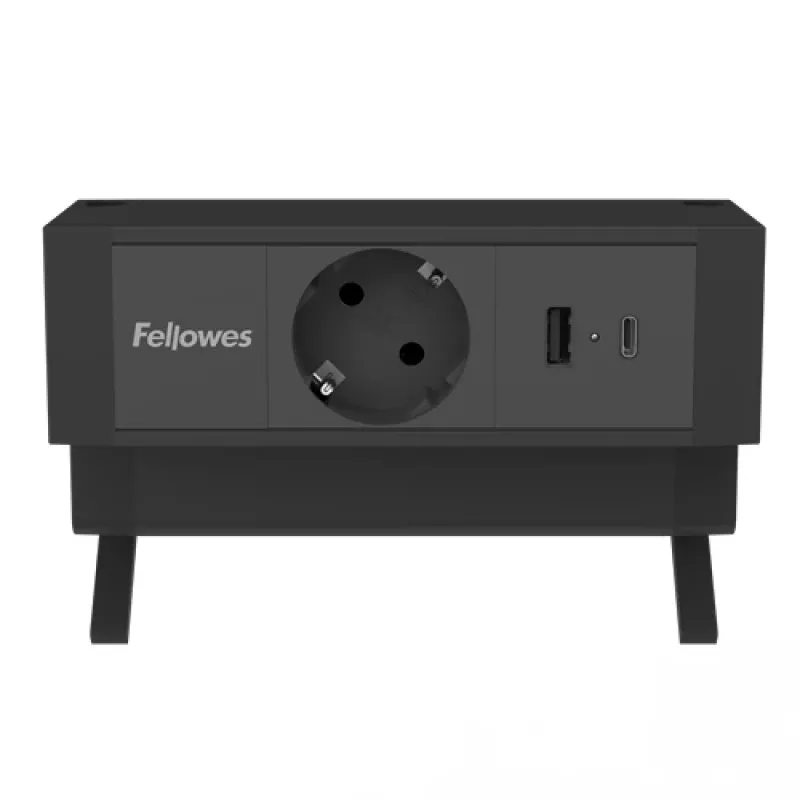 Fellowes 100137172 strāvas pagarinātājs 2 m 1 maiņstrāvas kontaktligzda(s) Iekštelpām Melns