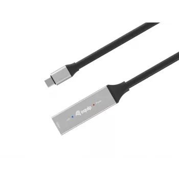 USB-C uz USB-C aktīvais pagarinātāja kabelis EQUIP 10 m, USB 3.2 Gen 1 (5 Gbps), melns