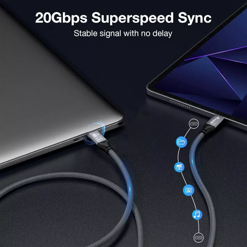 USB-C uz USB-C kabelis EQUIP 1,0 m — USB 3.2 Gen 2x2, 20 Gbps, PD 240W, 4K/60Hz, melns