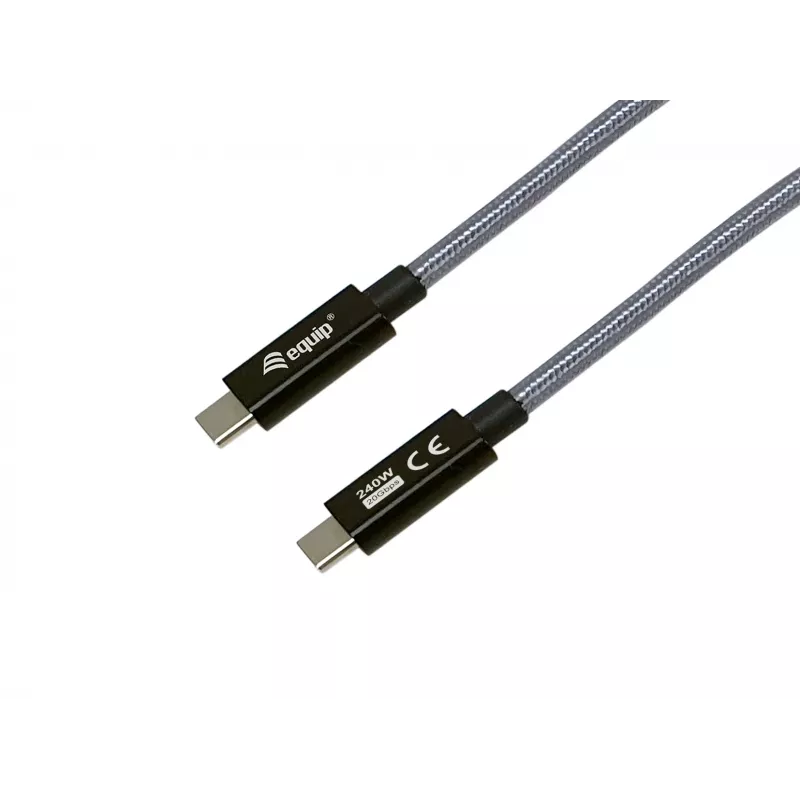 USB-C uz USB-C kabelis EQUIP 3,0 m — USB 3.2 Gen 2x2, 20 Gbps, PD 240W, 4K@60Hz, melns