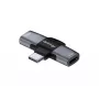 Adapter USB-C OTG 2-in-1 EQUIP 133479 — 100W PD, 10Gbps, 1x USB-C uz 2x USB-C, pelēks