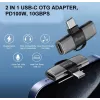 Adapter USB-C OTG 2-in-1 EQUIP 133479 — 100W PD, 10Gbps, 1x USB-C uz 2x USB-C, pelēks