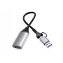 USB–HDMI adapteris EQUIP 133498 (USB-C un USB-A vīrišķais uz HDMI, 1080p, alumīnija korpuss, pelēks)
