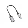 USB–HDMI adapteris EQUIP 133498 (USB-C un USB-A vīrišķais uz HDMI, 1080p, alumīnija korpuss, pelēks)