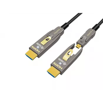 Aktīvais optiskais HDMI 2.1 kabelis EQUIP 30 m, noņemams D + A tipa, 48 Gbit/s, 8K/60Hz, apzeltīti kontakti