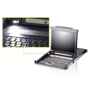 ATEN CL5708N plaukta konsole 48,3 cm (19 collas) Melna 1U