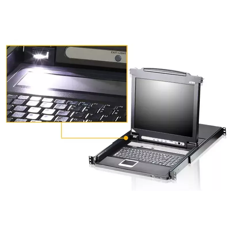ATEN CL5708N plaukta konsole 48,3 cm (19 collas) Melna 1U