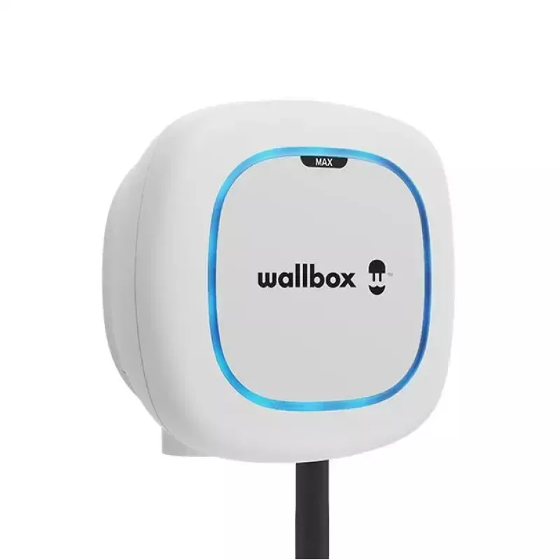 Wallbox Pulsar Max sienas lādētājs 22 kW, Wi‑Fi & Bluetooth, 5 m kabelis, IP54, IK10, balts