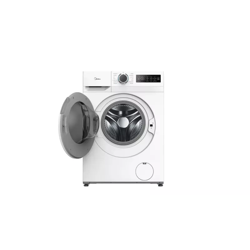 Priekšējās ielādes veļas mazgājamā mašīna Midea MF110W80BA10/W-HR — 8 kg, 1400 apgr./min, A energoefektivitātes klase, LED displejs, tvaika funkcija, 60 × 48 cm