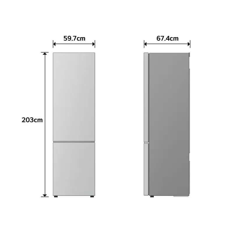 Brīvstāvošais ledusskapis LG GBBS322CPY 375 L, sudraba krāsa, ledusskapis 262 L / saldētava 113 L, No Frost, LED displejs