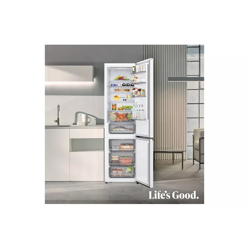 LG GBBS322CSW ledusskapis-saldētava Brīvi stāvoša 375 L Balta