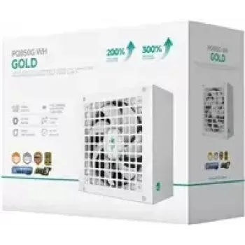Barošanas bloks DeepCool GAMERSTORM PQ850G WH 850W, 120 mm ventilators, pilnībā modulārs, 80+ Gold, ATX 3.1, balts