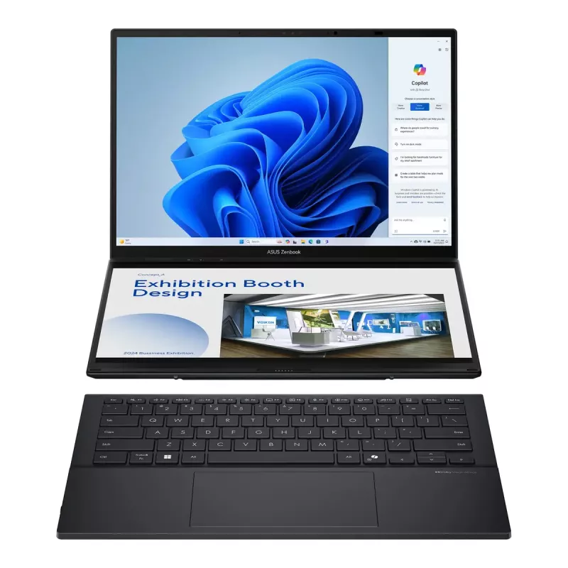 Portatīvais dators ASUS Zenbook Duo UX8406CA-QL287W 14 collu OLED skārienekrāns FHD 1920x1200 Intel Core Ultra 7 255H 16GB LPDDR5X 1TB SSD Intel Arc Windows 11 Home