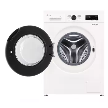 Priekšējās ielādes veļas mašīna LG F4X1009NWB — 9 kg, 1310 apgr./min, A klase, balta