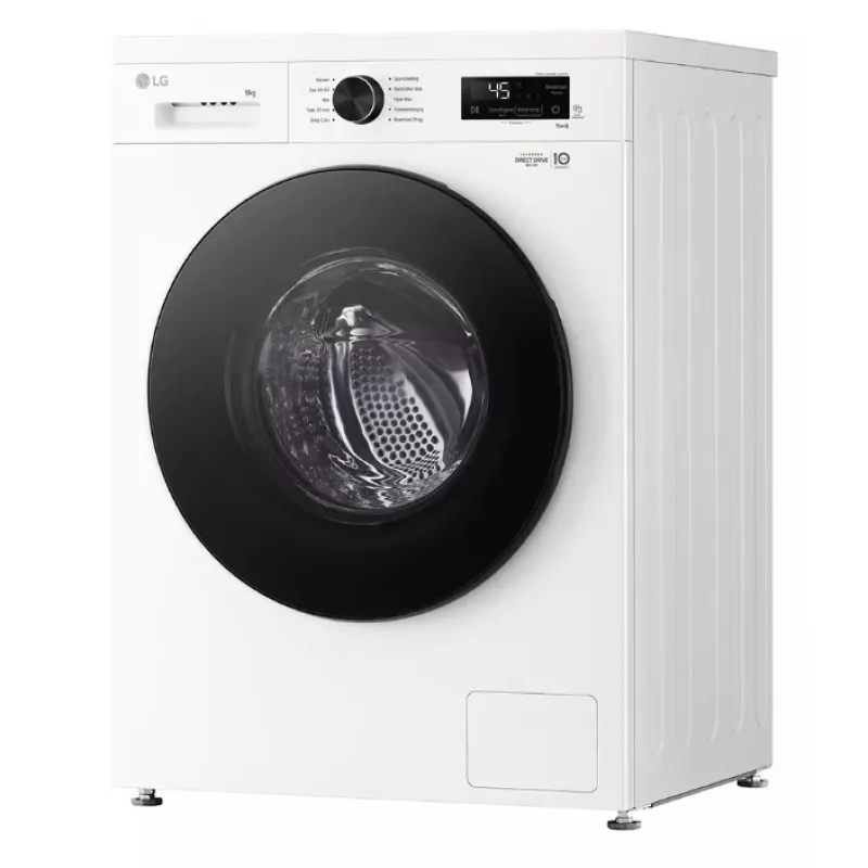 Priekšējās ielādes veļas mašīna LG F4X1009NWB — 9 kg, 1310 apgr./min, A klase, balta