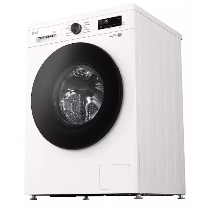 Priekšējās ielādes veļas mašīna LG F4X1009NWB — 9 kg, 1310 apgr./min, A klase, balta