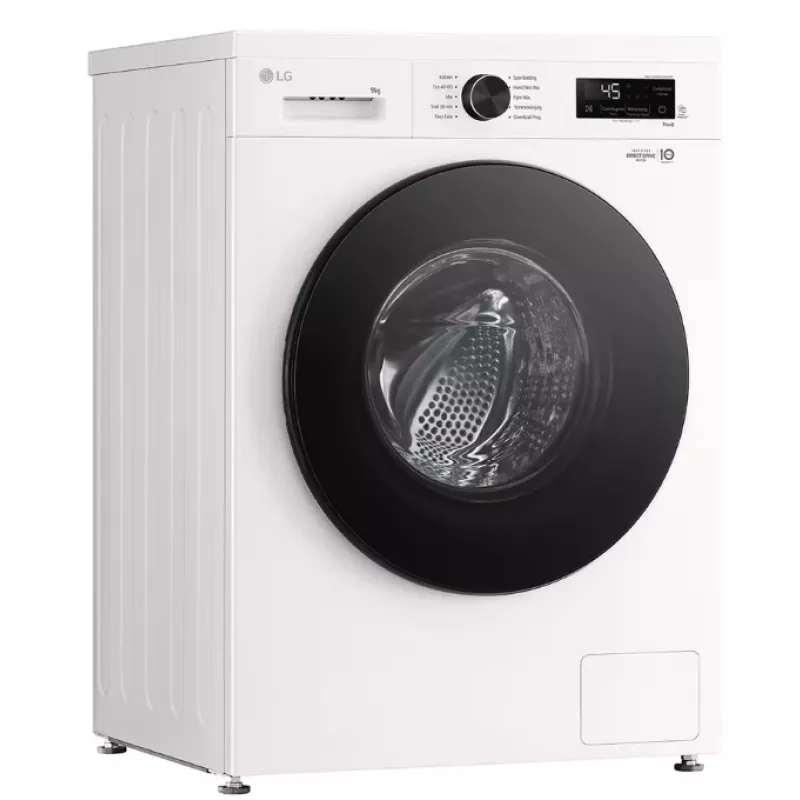Priekšējās ielādes veļas mašīna LG F4X1009NWB — 9 kg, 1310 apgr./min, A klase, balta
