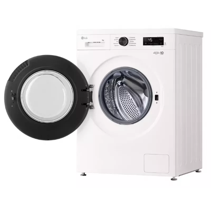 Priekšējās ielādes veļas mašīna LG F4X1009NWB — 9 kg, 1310 apgr./min, A klase, balta