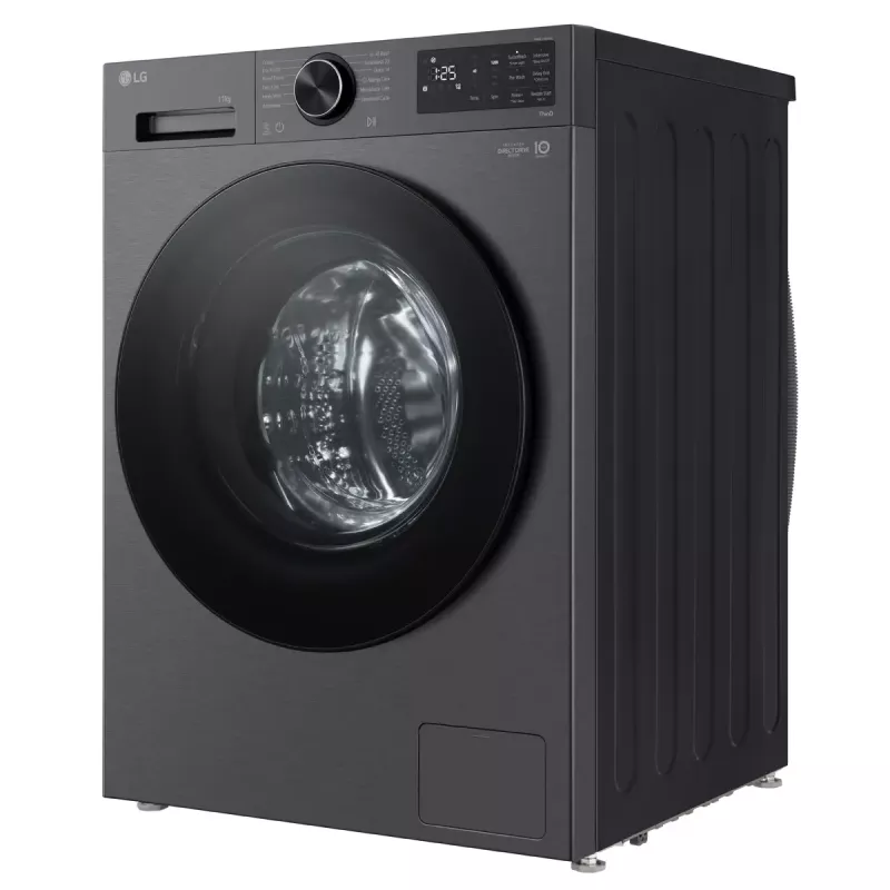 LG F4X5011TBB, A, priekšējā ielāde, mazgāšanas ietilpība 11 kg, dziļums 56,5 cm, 1400 RPM, melna veļas mašīna ar priekšējo ielādi 1351 RPM