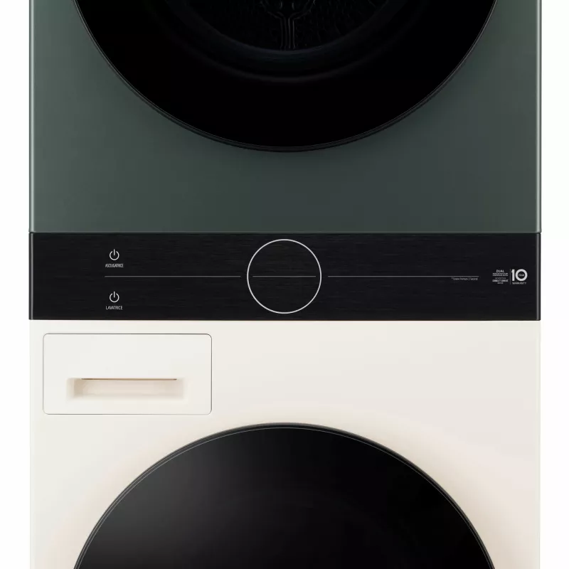 Veļas mazgājamā žāvējamā mašīna LG WT1210EGF brīvstāvoša ar priekšējo ielādi, 22 kg, 1400 apgr./min, Zaļa/Balta