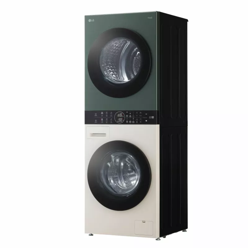 Veļas mazgājamā žāvējamā mašīna LG WT1210EGF brīvstāvoša ar priekšējo ielādi, 22 kg, 1400 apgr./min, Zaļa/Balta