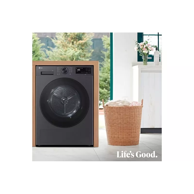 LG RHX5009TBB veļas žāvētājs Brīvstāvošs Ar priekšējo ielādi 9 kg Grafīta